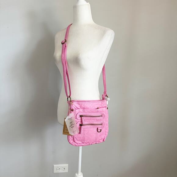 Ampere Willa Vegan Leather Crossbody Bag Purse Pink NWT - Picture 2 of 7